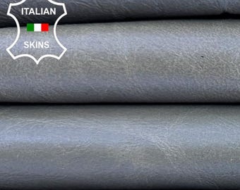 Delivered Duty Paid-BLUE PEARLISED Vintage Look Soft Italian Lamb leather skin 7sqf 0.9mm #C6965