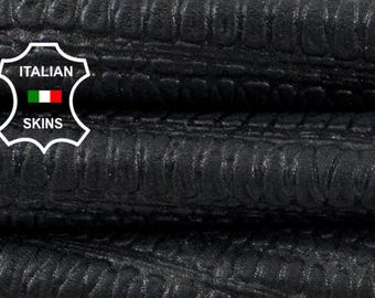 Free FedEx & Duties - WASHED BLACK TEXTURED Embossed Soft Italian Lamb leather skin 4+sqf 1.0mm #C7822