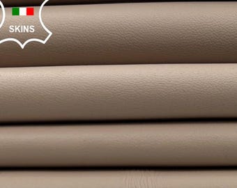 Delivered Duty Paid-BEIGE Soft Italian Lambskin  Lamb Leather pack 2 skins total 12sqf 0.9mm #C5399