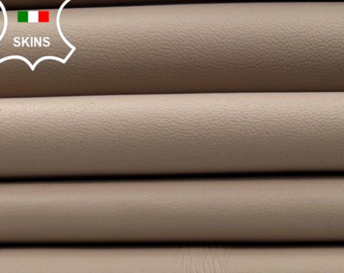 BEIGE Soft Italian Lambskin Sheep Lamb Leather pack 2 hides skins total 12sqf 0.9mm #C5399