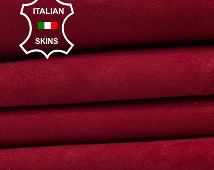 VENETIAN RED SUEDE Soft Italian Goatskin Goat leather pack 3 small hides skins total 6sqf 0.7mm #C3852