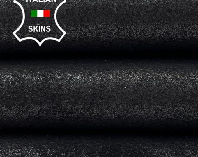 BLACK VINTAGE LOOK Thick Soft Italian Goatskin Goat Leather hide hides skin skins 2+sqf 1.1mm #C2089