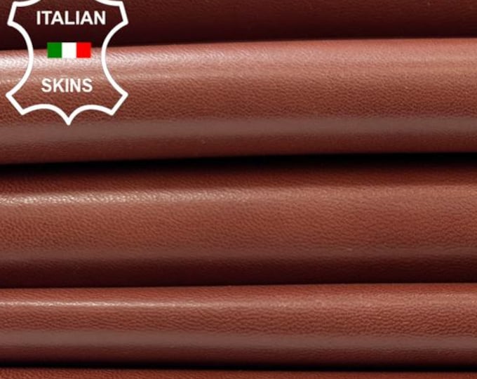 TAN BROWN DISTRESSED Soft Italian Lambskin Sheep Lamb leather pack 2 hides skins total 32sqf 0.8mm #C4231