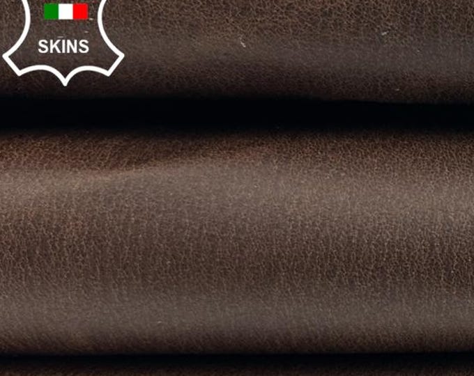 BROWN ANTIQUED Vintage Look Vegetable Tan Italian STRETCH Backed Lambskin Lamb Sheep Leather hide hides skin skins 5+sqf 0.8mm #C4913