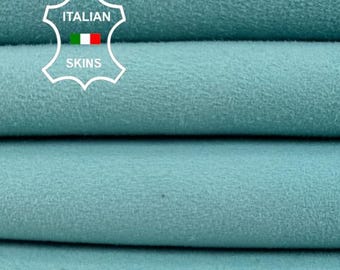 Delivered Duty Paid-LIGHT BLUE Suede Soft Italian STRETCH Backed Lamb Leather skin 2sqf 0.8mm #C6997