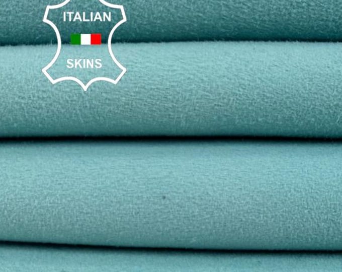 Delivered Duty Paid-LIGHT BLUE Suede Soft Italian STRETCH Backed Lamb Leather skin 2sqf 0.8mm #C6997