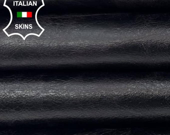 ANTIQUED BURGUNDY SHINY Crinkled Soft Italian Lamb leather skin 8sqf 0.9mm #C7076