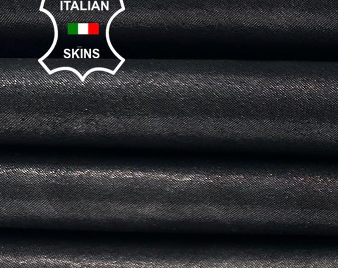 GUNMETAL LAME SHIMMER Antiqued Distressed Italian Goatskin Goat Leather pack 2 hides skins total 6+sqf 0.9mm #C4846