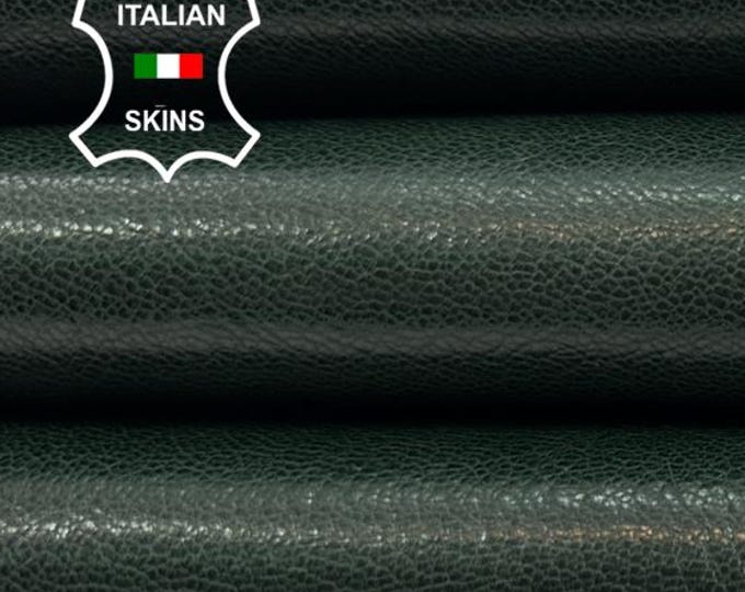 BOTTLE GREEN ROUGH Shiny Italian Goatskin Goat leather hide hides skin skins 5sqf 0.9mm #C5083
