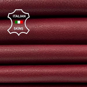 WINE RED ROUGH Vegetable TanThick Italian Goatskin Goat Leather pack 5 hides skins total 25sqf 1.3mm #C4806