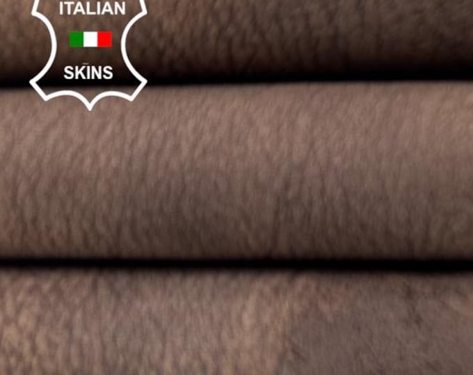 LIGHT TAUPE NUBUCK Rough Stonewash Vintage Used Look Vegetable Tan Thick Soft Italian Goatskin leather hides skin skins 3+sqf 1.2mm #C5322