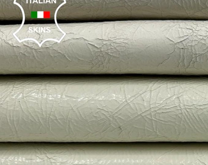 IVORY CRACKED 2 SHADES Thick Strong Italian Goatskin Goat leather pack 2 hides skins total 8sqf 1.2mm #C4355