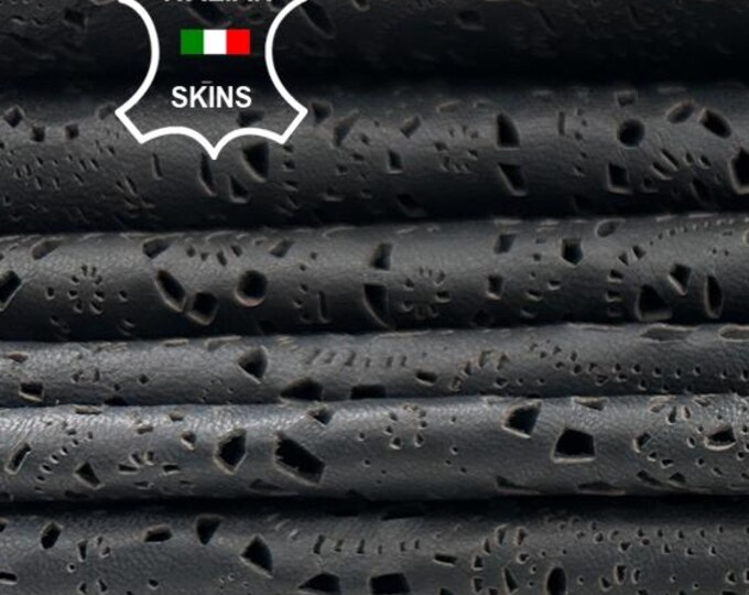 BLACK LASER ENGRAVED Thick Soft Italian Lambskin Sheep Lamb leather pack 3 hides skins total 16sqf 1.2mm #C4941