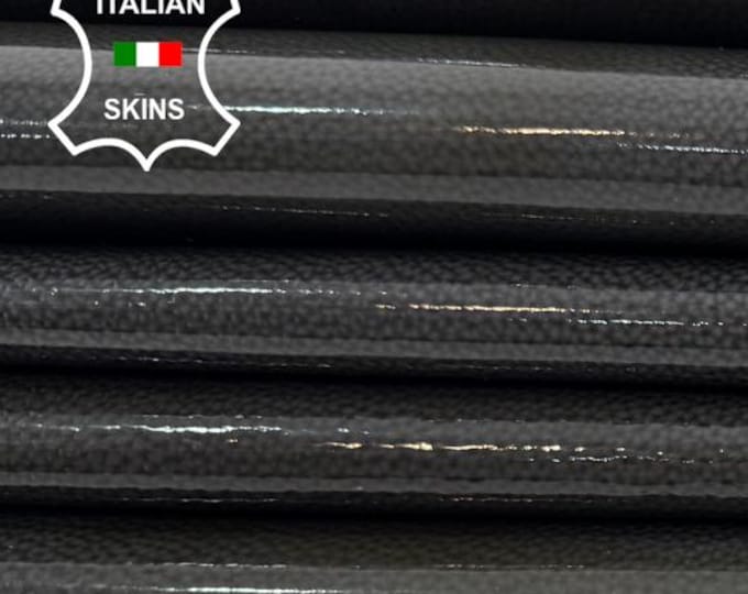 Delivered Duty paid - PATENT PETROL DISTRESSED Glossy Strong Italian Goat leather pack 7 skins total 30+sqf 0.9mm #Z255
