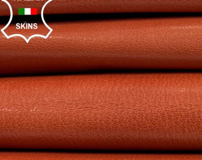 ORANGE 2 SHADES ROUGH Vegetable Tan Italian Goatskin Goat leather pack 2 hides skins total 5sqf 0.9mm #C4919