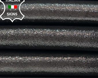 METALLIC GUNMETAL LEAD Shimmer Lame Print Soft Italian Goatskin Goat leather pack 5 hides skins total 16+sqf 0.8mm #C5561