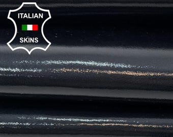 PATENT MIDNIGHT Thick Italian Calf leather skin 6sqf 1.3mm #Z499