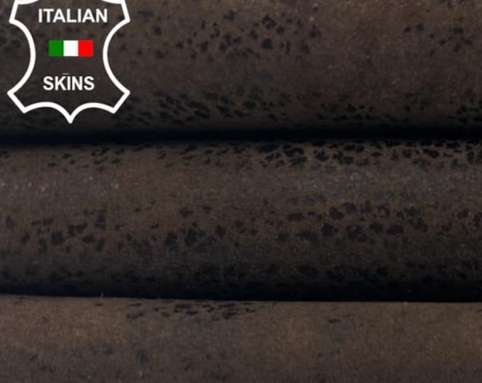 BROWN NUBUCK VINTAGE Antiqued Soft Italian Goatskin Goat leather hide hides skin skins 6+sqf 0.9mm #C6006