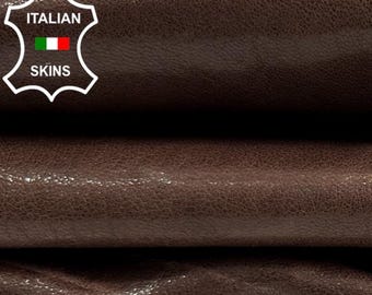 BROWN RUSTIC ANTIQUED Look Vegetable Tan Thick Italian Goatskin Goat leather hide hides skin skins 8+sqf 1.4mm #C4621