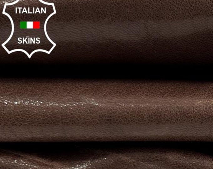 BROWN RUSTIC ANTIQUED Look Vegetable Tan Thick Italian Goatskin Goat leather hide hides skin skins 8+sqf 1.4mm #C4621