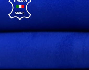 Delivered Duty Paid-ROYAL BLUE SUEDE Italian Soft Goatskin Goat Leather skin 4sqf 0.9mm #C5391