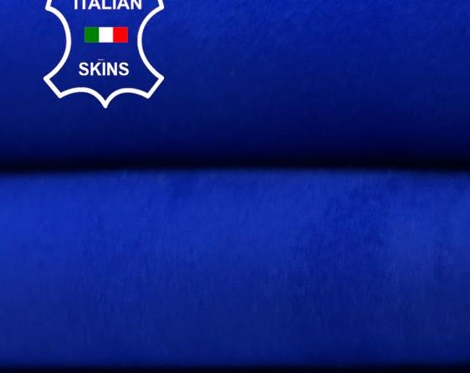ROYAL BLUE SUEDE Italian Soft Goatskin Goat Leather hide hides skin skins 4sqf 0.9mm #C5391