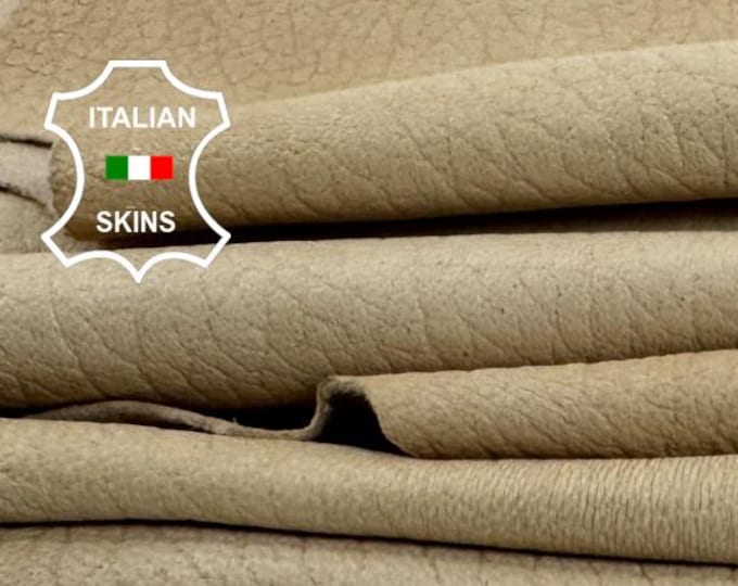 Delivered Duty paid - UNDYED SANDY VEGETABLE Tan Grainy Rough Soft Italian Lamb leather pack 5 skins total 20+sqf 1.0mm #Z69