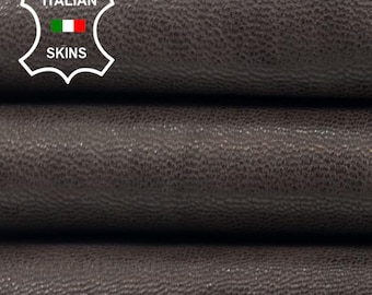 BROWN ANTIQUED VINTAGE Look Rough Vegetable Tan Thick Italian Goatskin Goat leather hide hides skin skins 6sqf 1.1mm #C5690