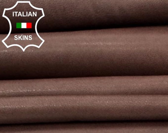 BROWN WASHED ANTIQUED Look Vegetable Tan Thick Soft Italian Lamb leather pack 3 skins total 25sqf 1.1mm #C7502