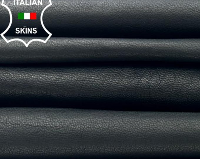 WASHED BLACK VEGETABLE Tan Thin Soft Italian Lambskin Sheep Lamb leather pack 2 hides skins total 10sqf 0.6mm #C5133
