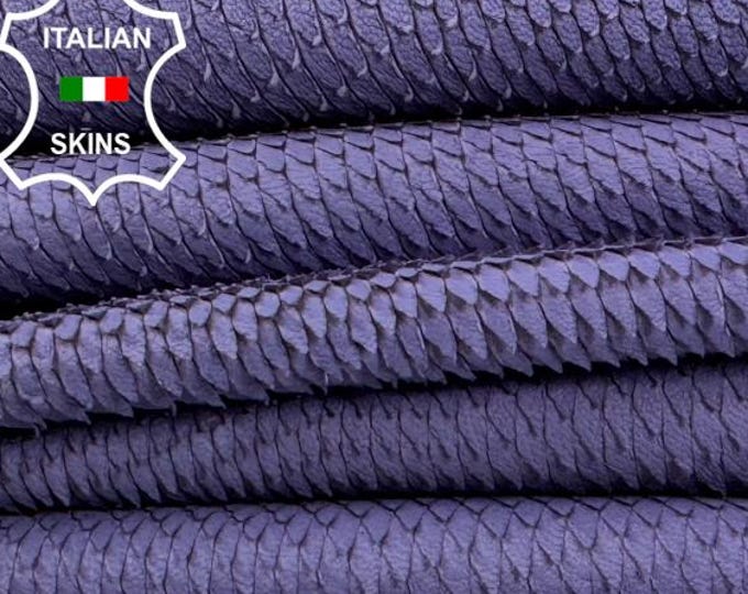 PURPLE SCALES Print Vegetable Tan Thick Soft Italian Lamb leather pack 3 skins total 9sqf 1.1mm #C7388