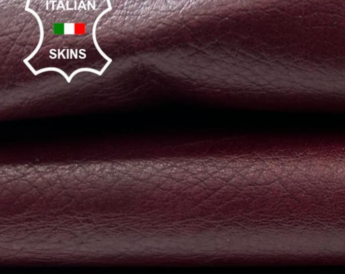 WINE BORDEAUX ANTIQUED Rough Thick Italian Calfskin Calf Cow Baby Buff leather hide hides skin skins 6sqf 1.1mm #C4989
