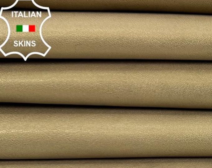 Delivered Duty paid - OLD GOLD WASHED Pearlised Vegetable Tan Italian Goat leather pack 2 skins total 10sqf 1.0mm #C7631