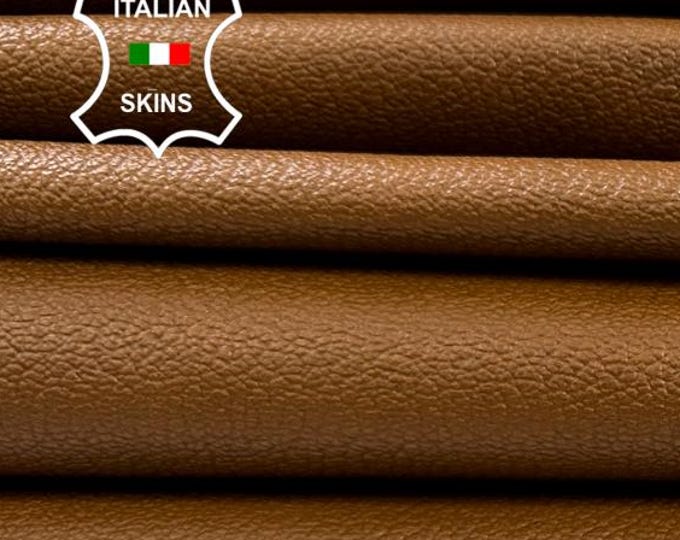 CAMEL BROWN ROUGH Vegetable Tan Strong Italian Goatskin Goat Leather pack 2 hides skins total 7+sqf 0.8mm #C4800