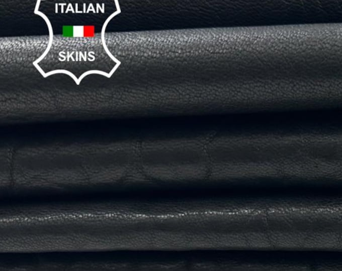 BLACK GRAINY VEGETABLE Tan Soft Italian Lambskin Sheep Lamb leather pack 5 hides skins total 28+sqf 1.0mm #C4686