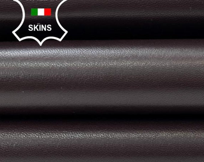 MAHOGANY BROWN SEMI Shiny Soft Italian Lambskin Lamb Sheep Leather hide hides skin skins 5sqf 1.0mm #C1542