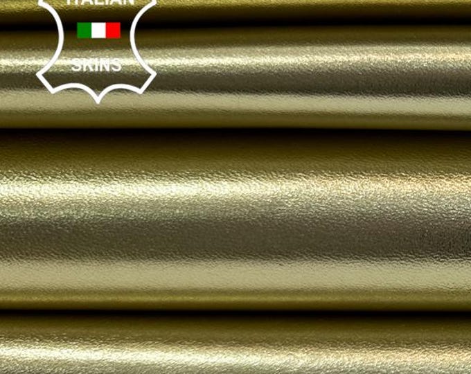 METALLIC LIGHT GOLD Smooth Italian Goatskin Goat leather pack 2 hides skins total 7+sqf 0.7mm #C4615