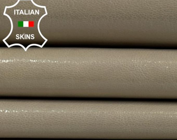 BEIGE SHINY VEGETABLE Tan Italian Goatskin Goat Leather pack 2 hides skins total 7+sqf 0.8mm #C4847