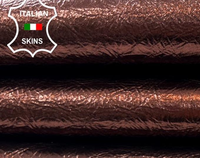 METALLIC BURGUNDY CRINKLED Coated Italian Goatskin Goat leather hide hides skin skins 5sqf 1.0mm #C4703