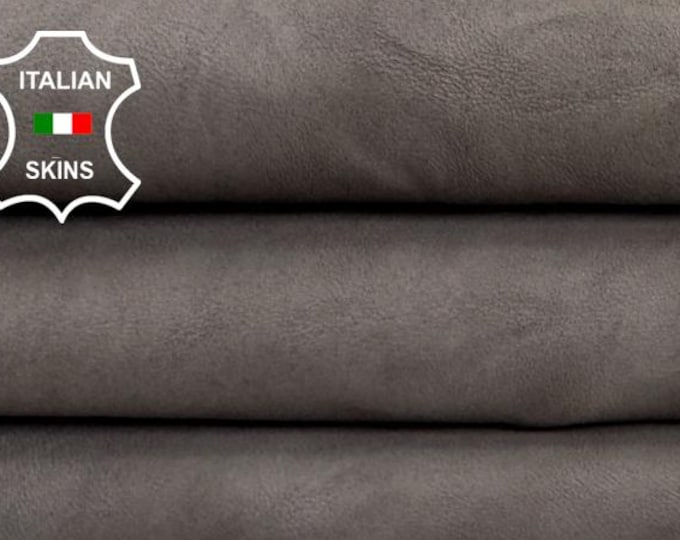 Delivered Duty paid - WASHED TAUPE BROWN Antiqued Vegetable Tan Thick Soft Italian Lamb leather skin 6+sqf 1.5mm #Z33