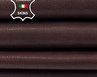 BURNT BROWN ROUGH Vegetable Tan Strong Italian Goatskin Goat leather pack 2 hides skins total 7+sqf 0.9mm #C3942