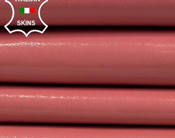 ROSE PINK SHINY Strong Italian Goatskin Goat leather pack 2 hides skins total 8+sqf 0.9mm #C3929