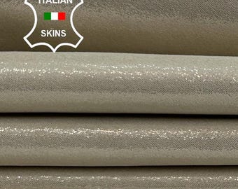 CHAMPAGNE LIGHT IVORY Shimmer Print Italian Goatskin Goat leather pack 2 hides skins total 7+sqf 0.7mm #C5562