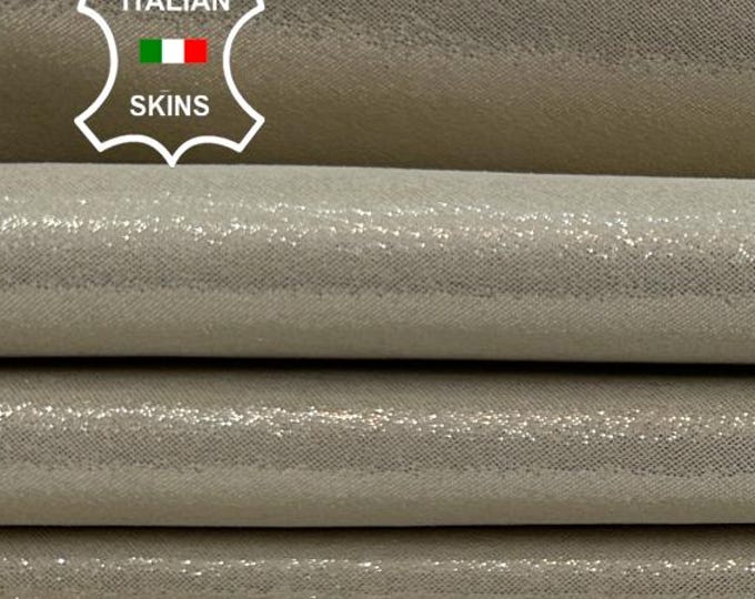CHAMPAGNE LIGHT IVORY Shimmer Print Italian Goatskin Goat leather pack 2 hides skins total 7+sqf 0.7mm #C5562
