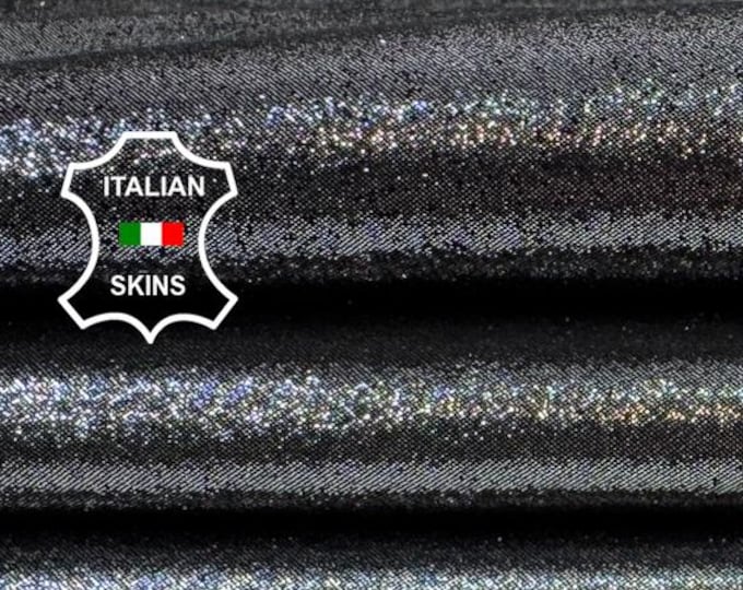 Delivered Duty paid - METALLIC LEAD SHIMMER Soft Italian Goat leather skin 5sqf 0.8mm #C7679