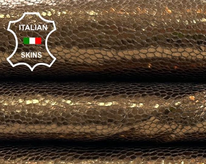 METALLIC BRONZE RPTILE Print Thick Italian Goatskin Goat leather hide hides skin skins 5+sqf 1.0mm #C3900