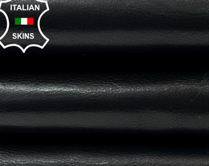 JET BLACK Italian Calfskin Calf Cow Baby Buff leather hide hides skin skins 7sqf 0.9mm #C5054