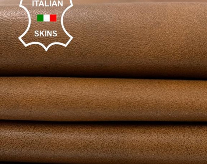TAN BROWN DISTRESSED Antiqued Soft Italian Lambskin Sheep Lamb Leather pack 2 skins total 7sqf 0.7mm #C2789