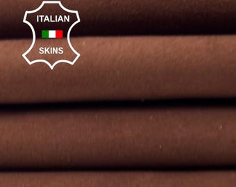 Delivered Duty Paid-BURNT BROWN SUEDE Soft Italian Lambskin Sheep Lamb Leather skin 4+sqf 0.9mm #C6306