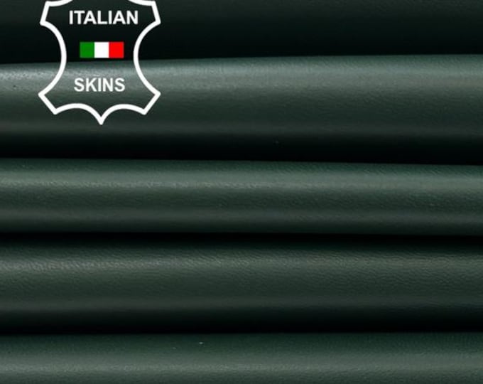 DARK GREEN soft Italian Lambskin Sheep Lamb leather pack 2 hides skins total 20+sqf 0.8mm #C4984
